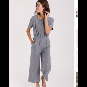 Piper and scoot stripe jumpsuit.